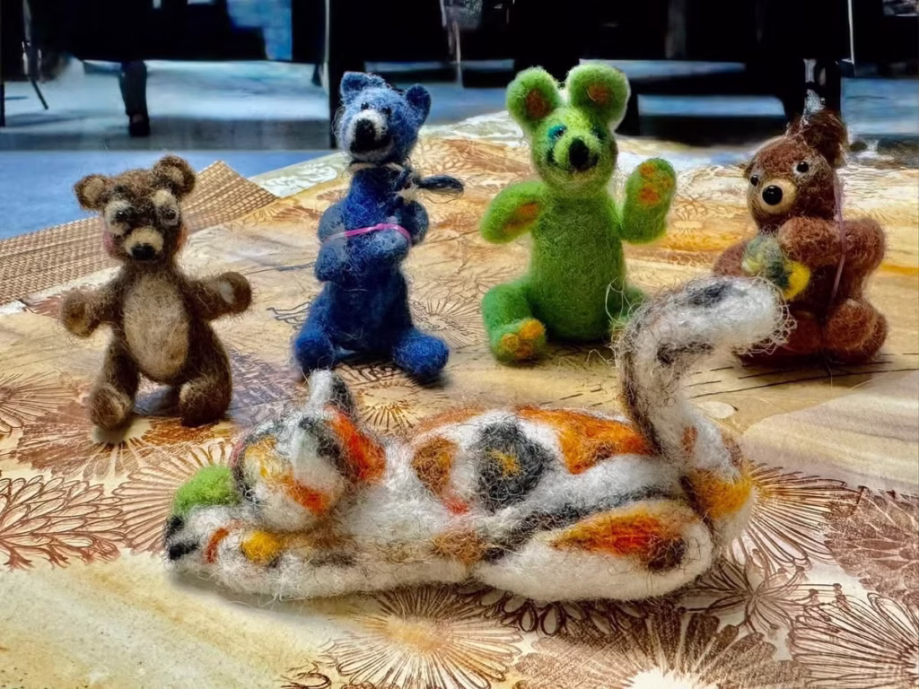 small felt animals